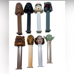 Vintage Star Wars PEZ Dispensers 1990 Vader Boba Fett Chewbacca & More Lot of 8